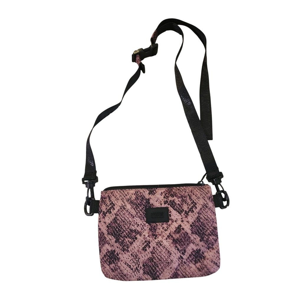 PINK Victoria's Secret Snakeskin‎ Print Crossbody Bag Adjustable Strap Zipper